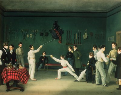 Una escena de esgrima, 1827 de Adolphe Ladurner